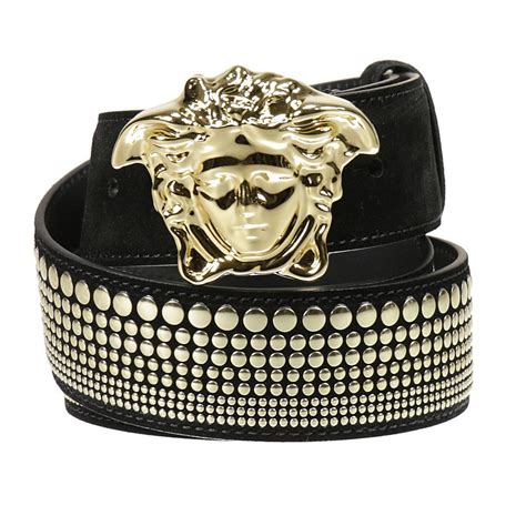 versace black leather belt|most expensive versace belt.